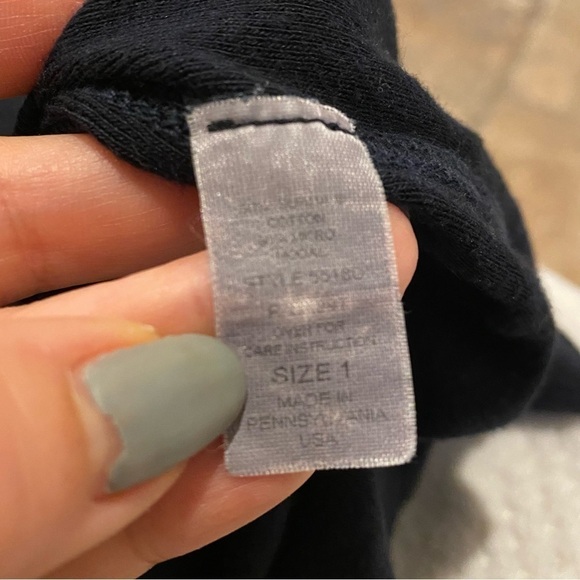 PURE T Women Navy Maternity ‘June Baby’ Rhinestone Short Sleeve Top Size 1 (Sml) - Picture 8 of 9